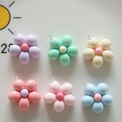 10PCS Shiny Balloon Flower Flat Back Charms For Earrings Bracelet Hairpin DIY Jewelry Pendants Decoration Accessories