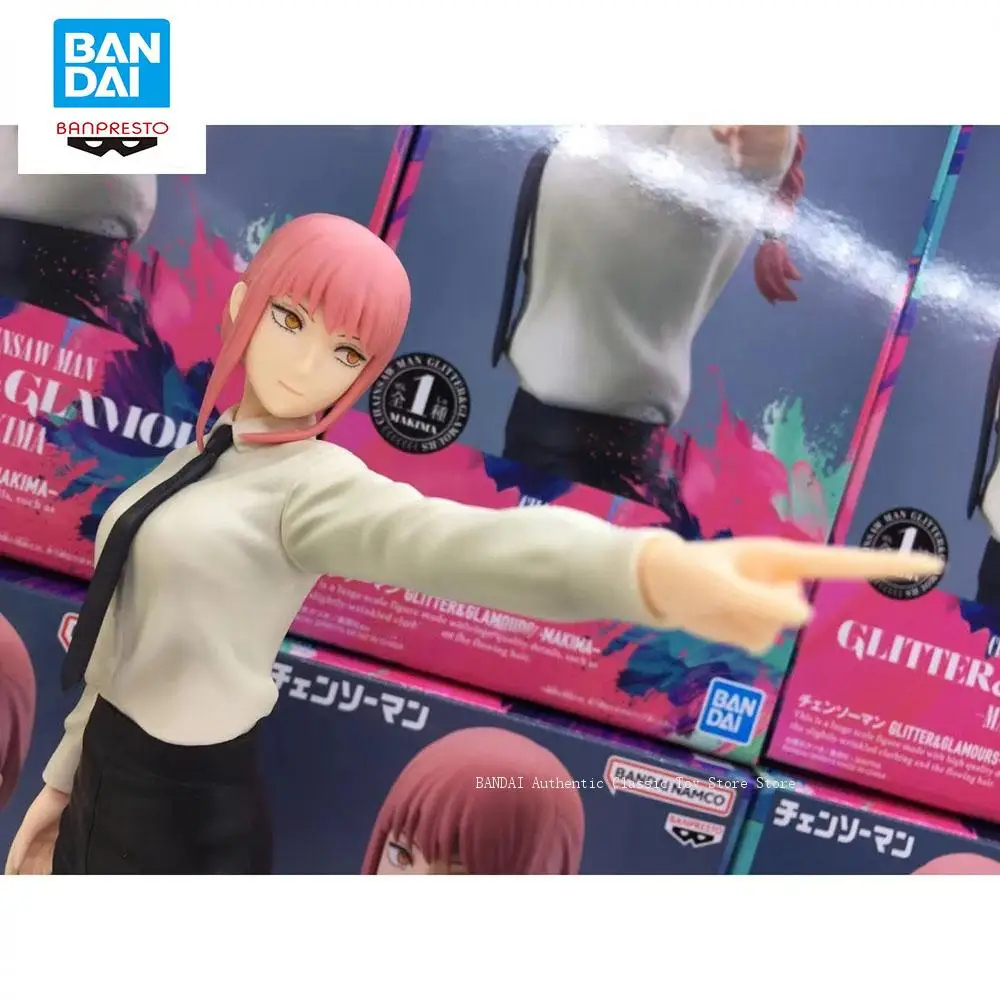 Подарочные украшения на день рождения, оригинальные официальные Banpresto, блестящие гламурные бензопилы, фигурка человека Makima, аниме, Коллекционная модель в штучной упаковке