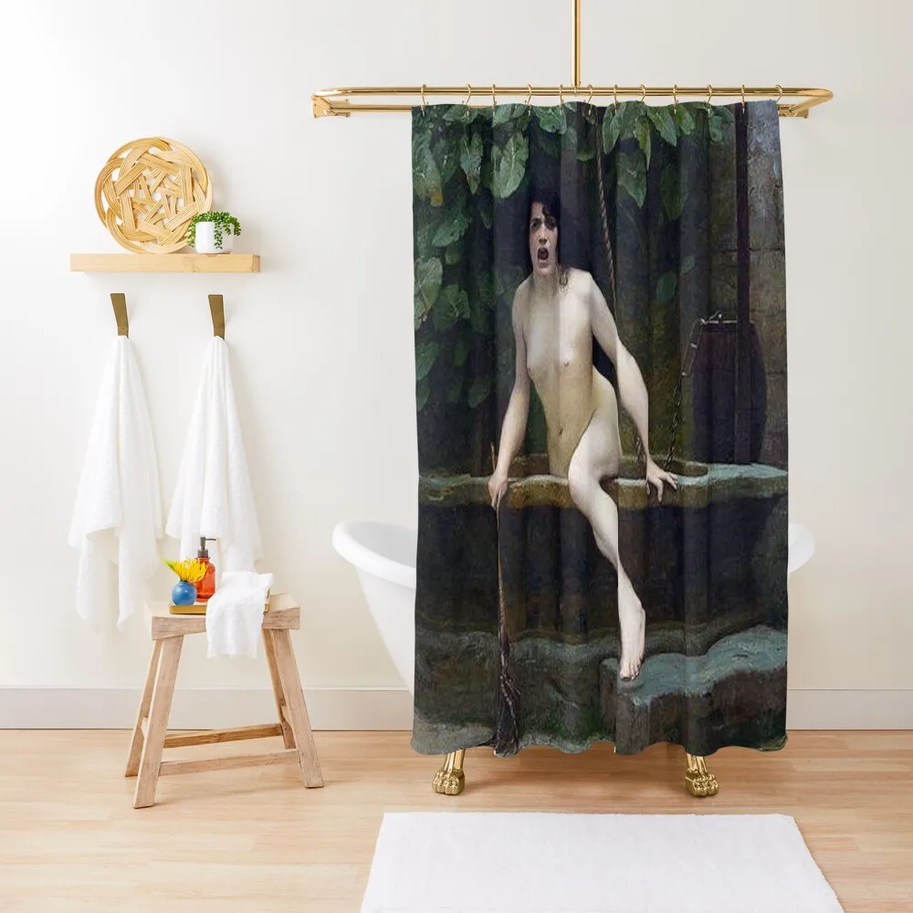 

TRUTH COMING OUT OF HER WELL TO SHAME MANKIND - JEAN-LEON GEROME Shower Curtain Shower Curtain For Bathroom