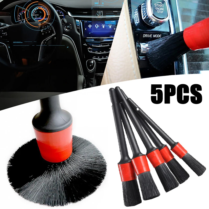 

5Pcs/set Car Detailing Wash Brush Full Set Dashboard Air Outlet Clean Brushes Tools Auto Cleaning Tool Car Washing Accessories