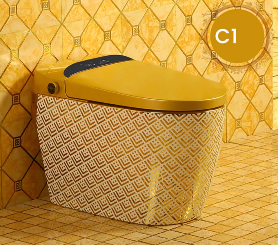 Modern Dual-Flush Smart Ceramic Toilet Colorful One-Piece Floor Mounted for Bathroom or Villa