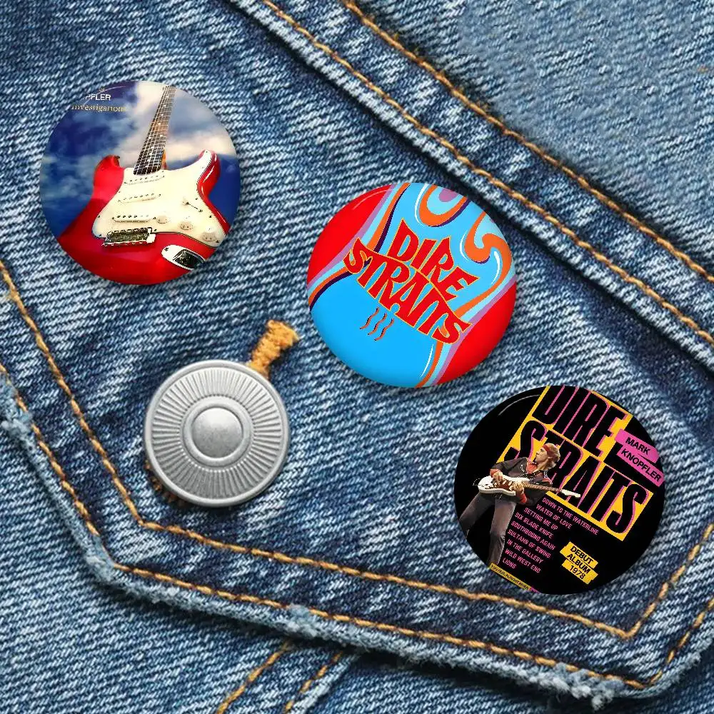 Rock Band D-Dire S-Straits Creative Tinplate Soft Button Pins Animal Icon Brooch Lapel Backpack Badge Accessories Pin
