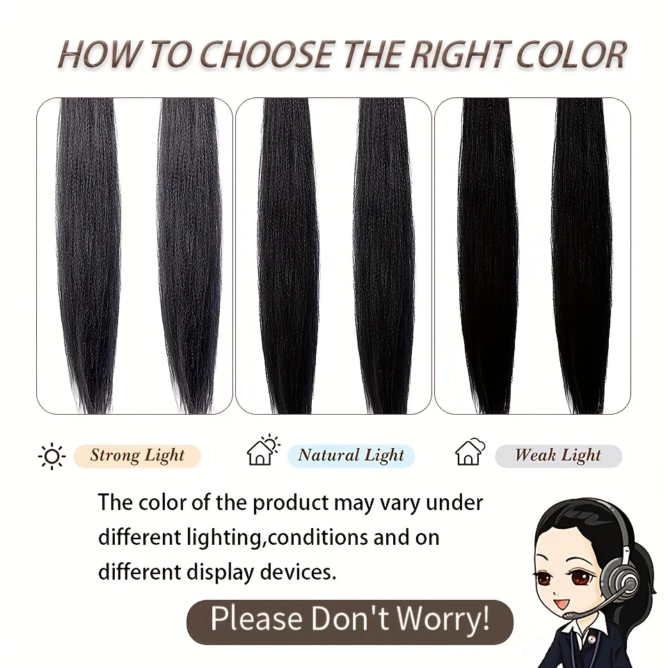 Synthetic 2pcs Braidable Ponytail - High-Temperature Resistant Wigs Straight for Women'S  Natural Look Ponytail Hair Extensions image 4