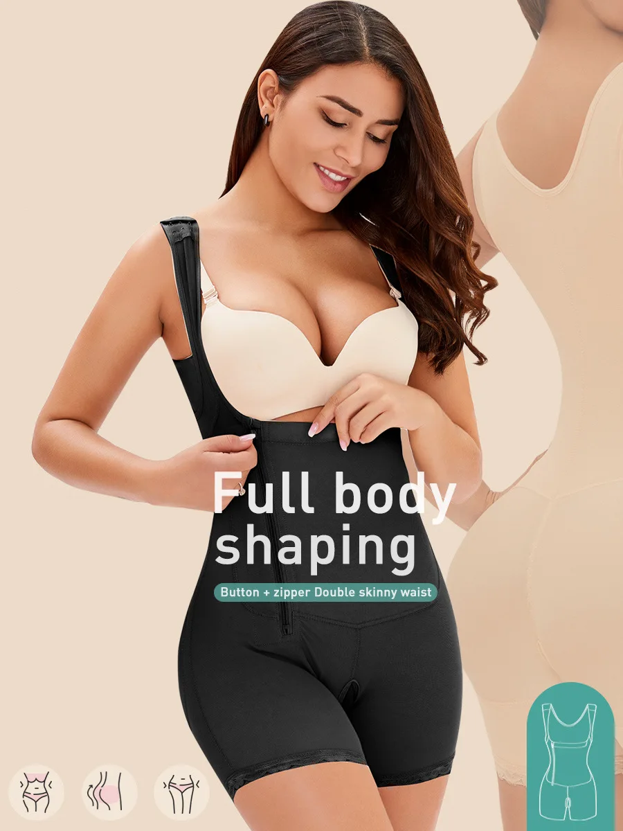 

Shapewear Plus Size for Women Tummy Control Full Body Shaper Butt Lifter Thigh Slimmer Fajas Colombianas Open Crotch