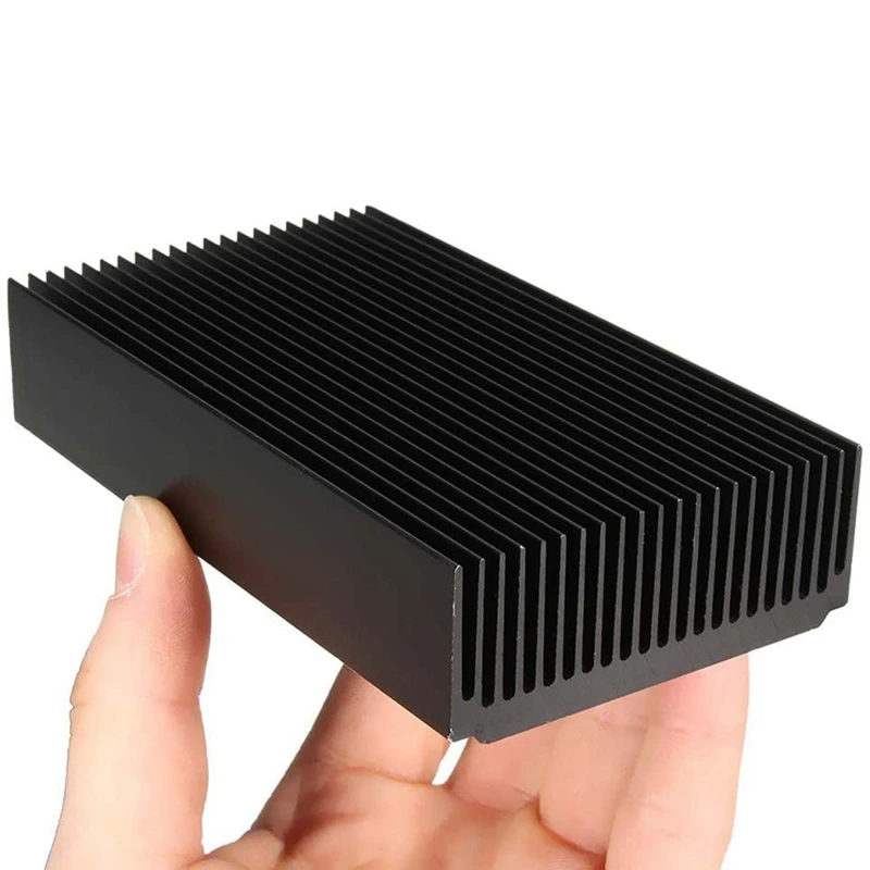 Aluminum Large Heatsink 4.72 X 2.72 X 1.06 Inch /120 X 69 X 27 Mm Heat Sink Cooling Black Oxide Radiator 22 Fin