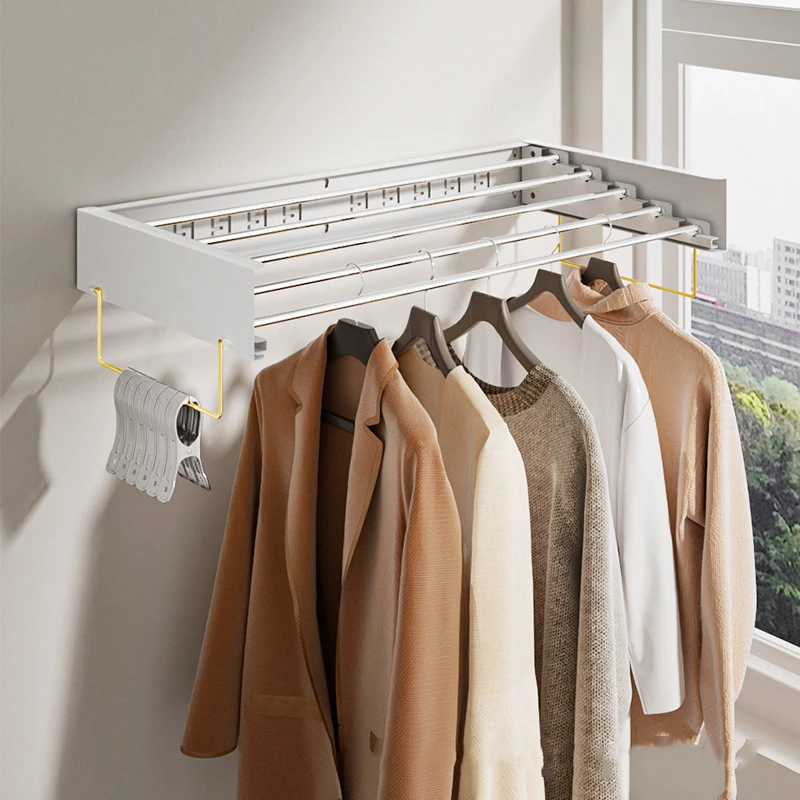High Quality Space Saving Wall Mounted Folding Clothes Drying Racks Laundry Hanging Rack