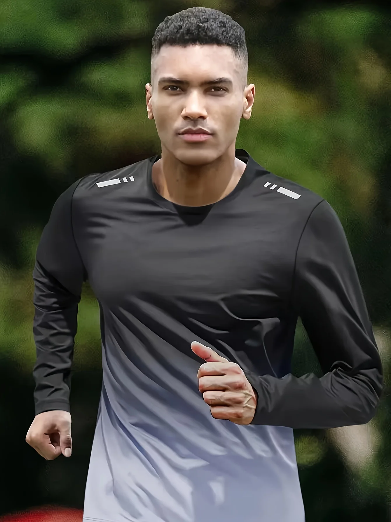 Slimming long-sleeved sports T-shirt for men a breathable and casual fitness top for outdoor running training in all fourseasons 2