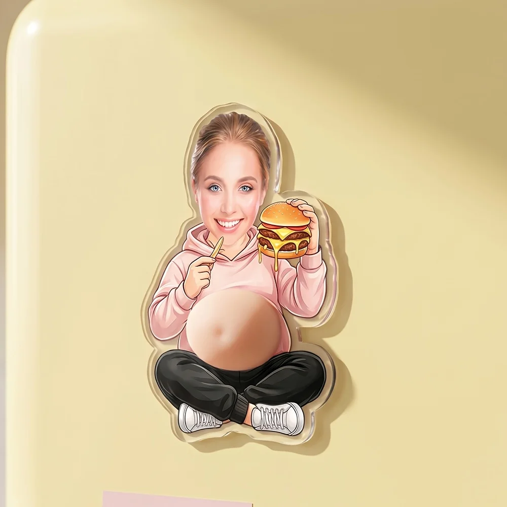 New Customization Worker style 3D Belly Pinching Fridge Magnet Custom Face Belly Anti-Collision Acrylic Fridge Magnet,Squeezeabl