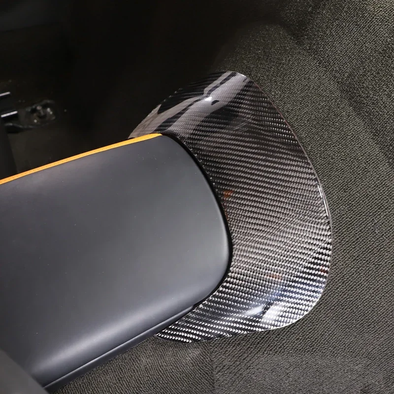 For 2014-2019 Chevrolet Corvette C7 Car Styling Armrest Box Rear Panel Cover Sticker Interior Accessories 1Pcs Soft Carbon Fiber