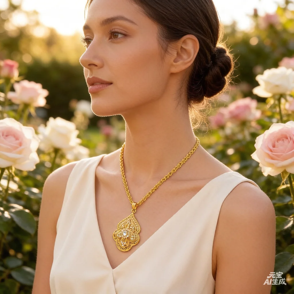 

Algerian Wedding Long Necklace for Women Napoleon Flower Shape Coin Pendant Jewelry Figure Chain Accessory