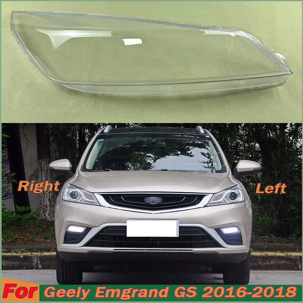 

For Geely Emgrand GS 2016 2017 2018 Low Headlight Shade Transparent Lampshade Headlamp Cover Lamp Shell Headlights Lens