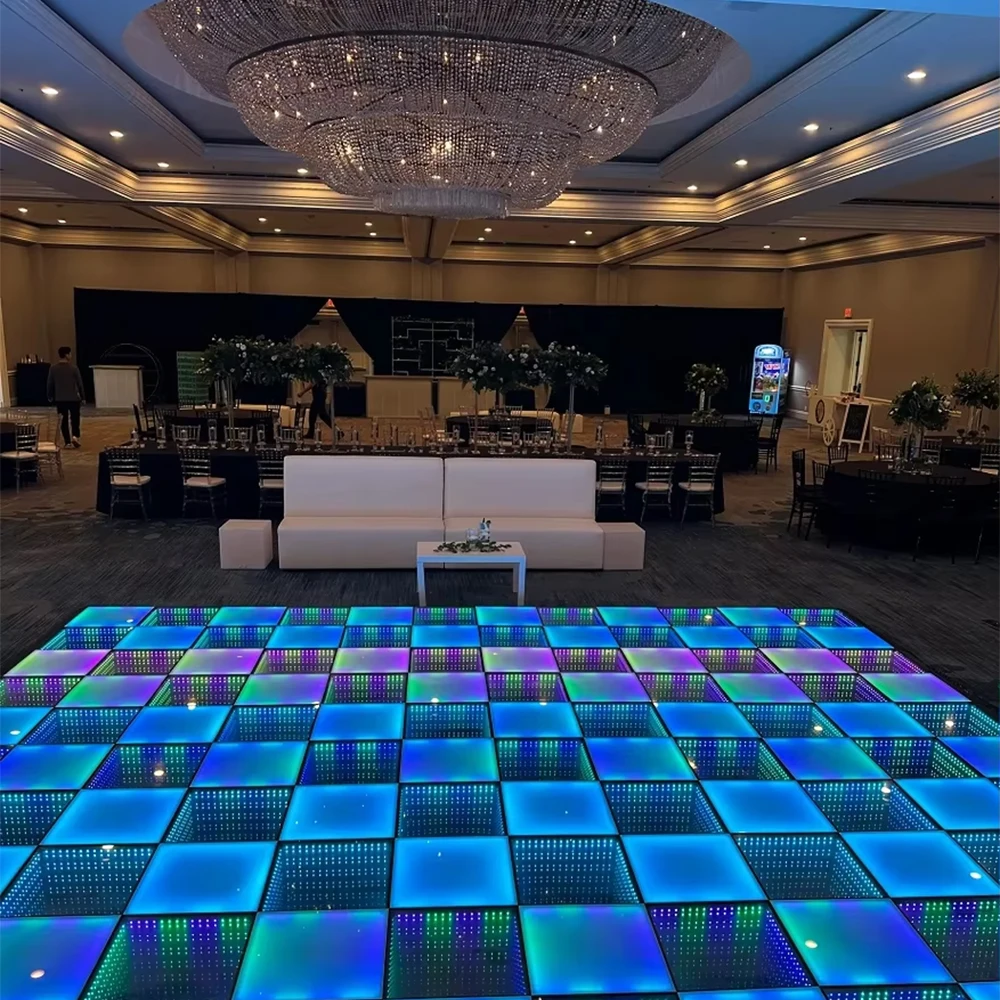 3d Infinity Mirror Video Light Led Dance Floor Tile Light Stage KTV Advertising Signs Magic Abyss Mirror Stage Underground Light