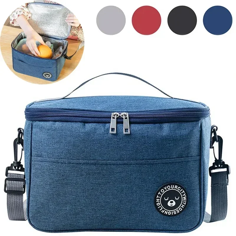 

Portable Lunch Bag Thermal Insulated Lunch Box Tote Cooler Handbag Waterproof Backpack Bento Pouch Company Food Storage Bags