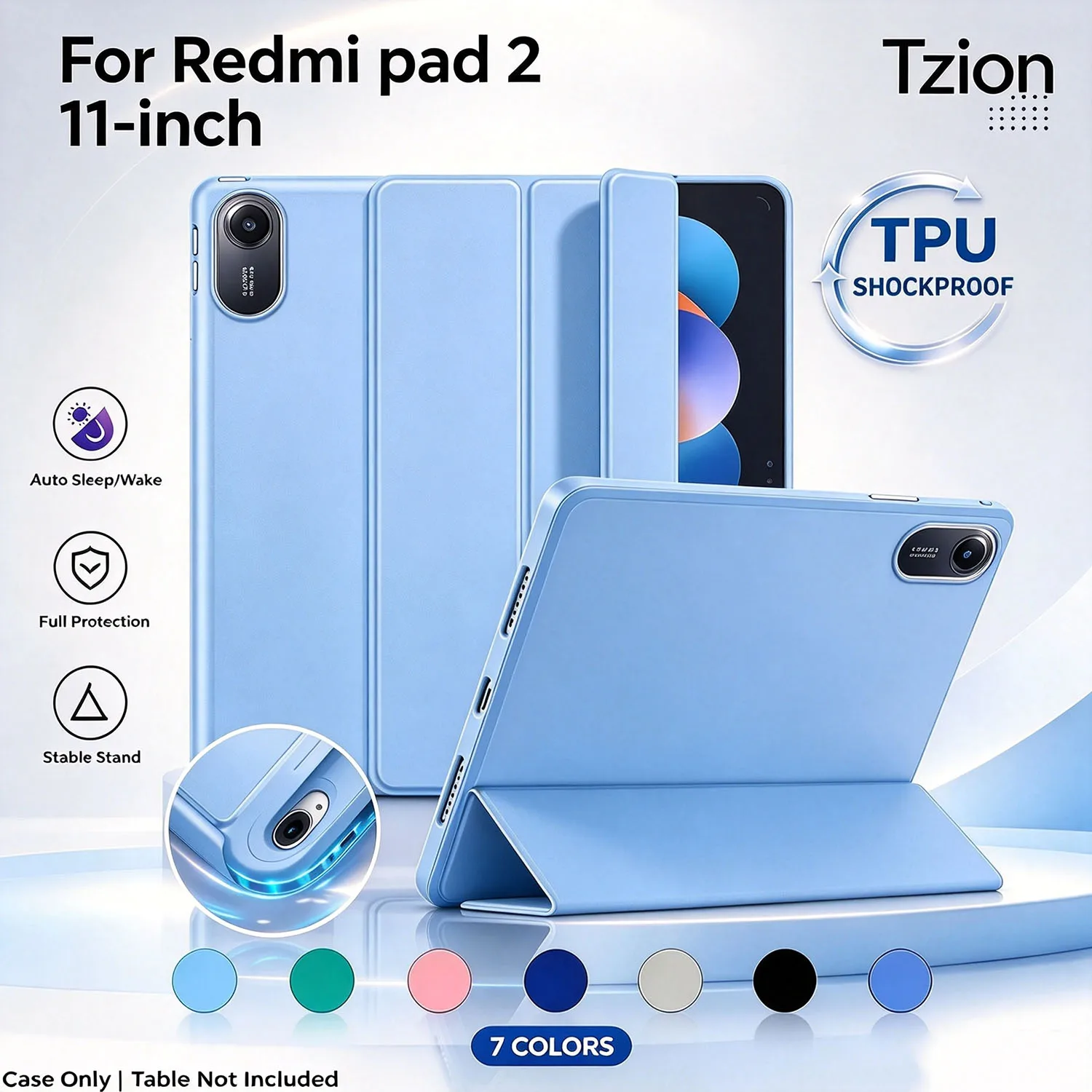 Case for Xiaomi Pad 6 7 8 Pro 11 11.2 / Redmi Pad 2 SE 8.7 9.7 11 PU Leather Flip Stand Smart Cover Soft Silicone Back Shell
