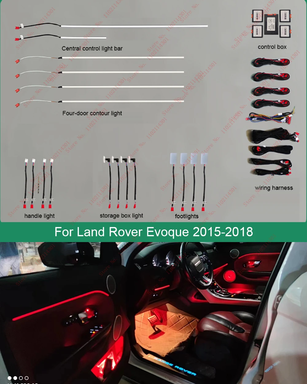 

Symphony Atmosphere Light Ambient Light For Land Rover Evoque 2015-2018 64 color LED Interior Lighting Decorative Lamp