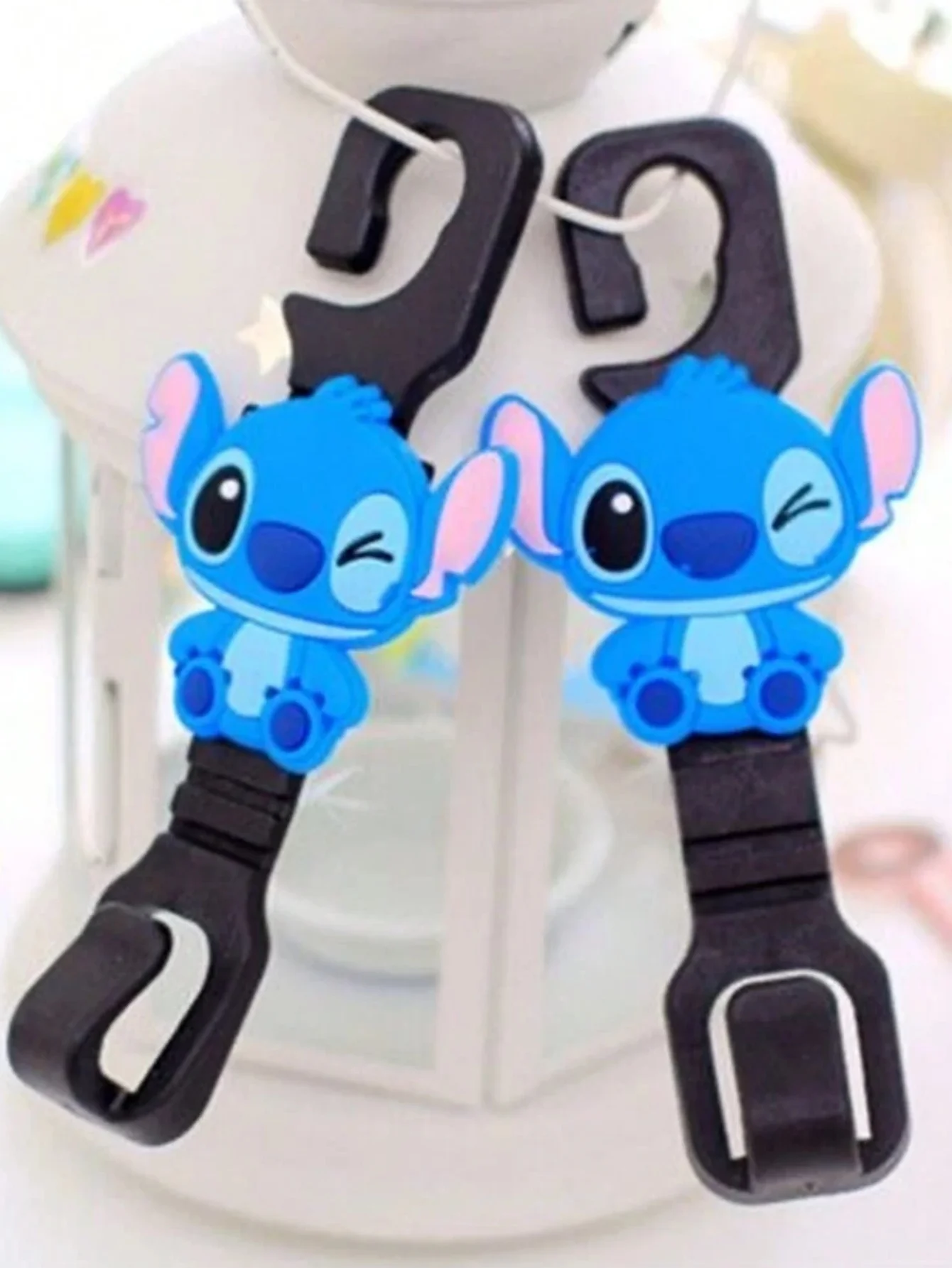 2 stks/set Stitch Anime Auto Haak Cartoon Stitch Figuur Haak Auto Accessoires Zetel Haken Kawaii Rekken Gemak Haken