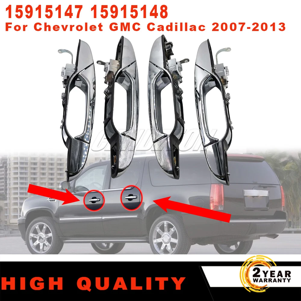

4 pieces For Chevrolet GMC Cadillac 2007-2013 Front Rear Left Right Outside Door Handle 15915147 15915148 15915619 15915620