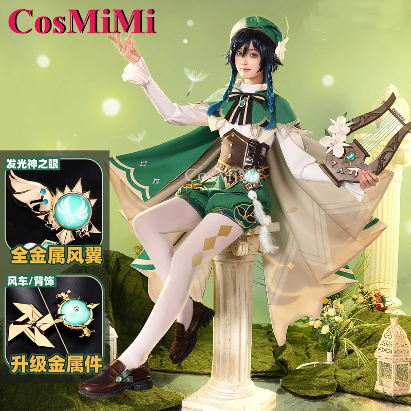 

CosMiMi Game Genshin Impact Venti Cosplay Costumes God Of Wind Gorgeous Fashion Combat Uniform Carnival Party Role Play Clothing