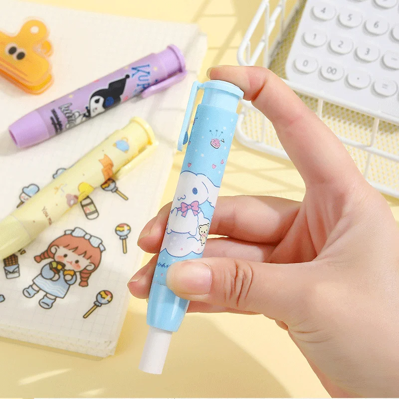 Sanrio Gum Hello Kitty Creatieve Pen Stijl Gum Kuromi Melody Cinnamoroll Cartoon Leuke Briefpapier Gift Kantoor Schoolbenodigdheden