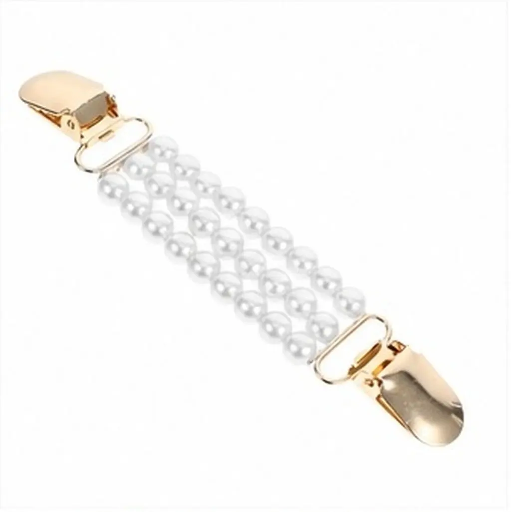 Women Cardigan Pearl Chain Shawl Clip Sweater Brooch Privacy Protection Vintage Cloak Pin for Sweaters Shirts Clothing