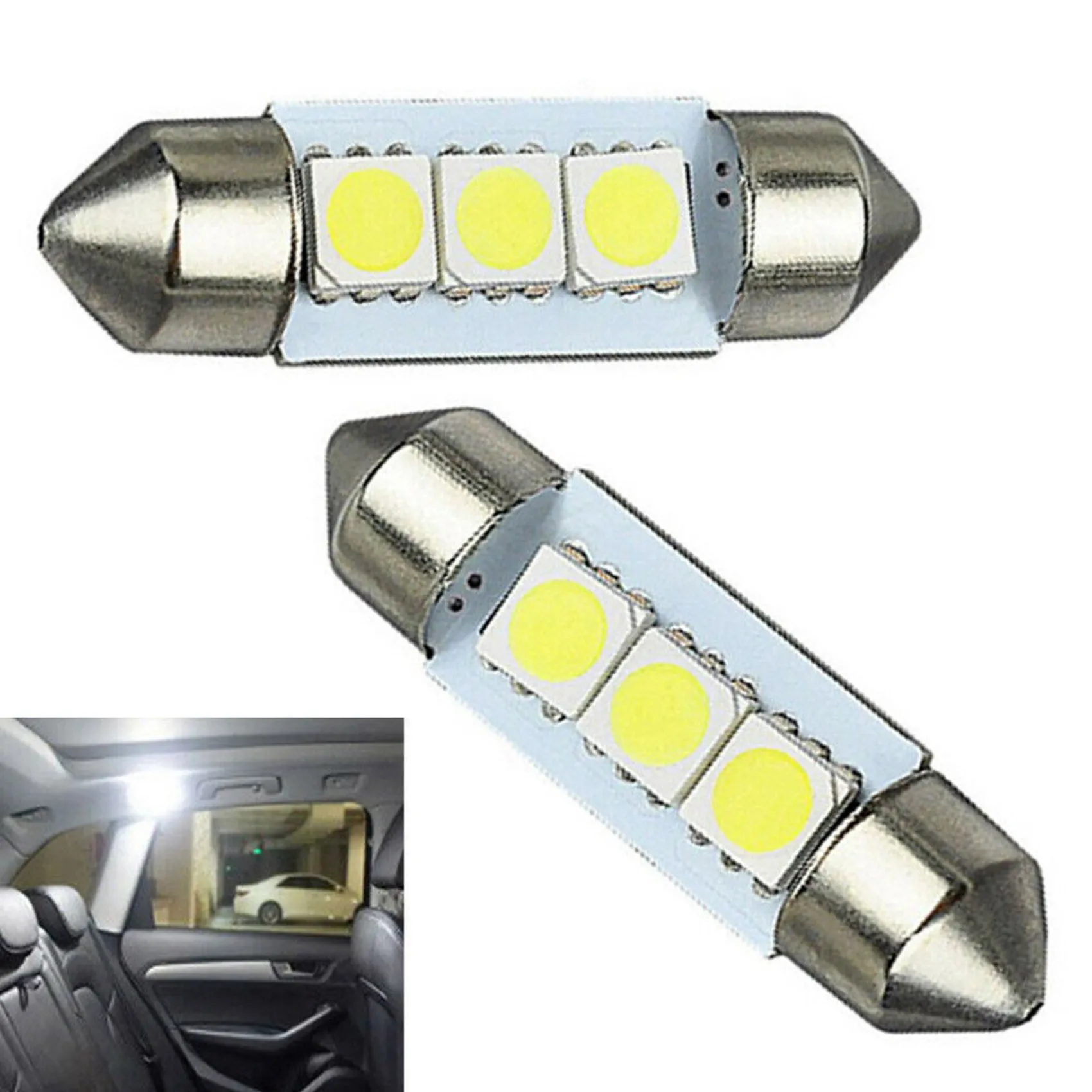 Stablize 42X White LED Car Interior Inside Light Dome Trunk Map License Plate Lamp Bulbs