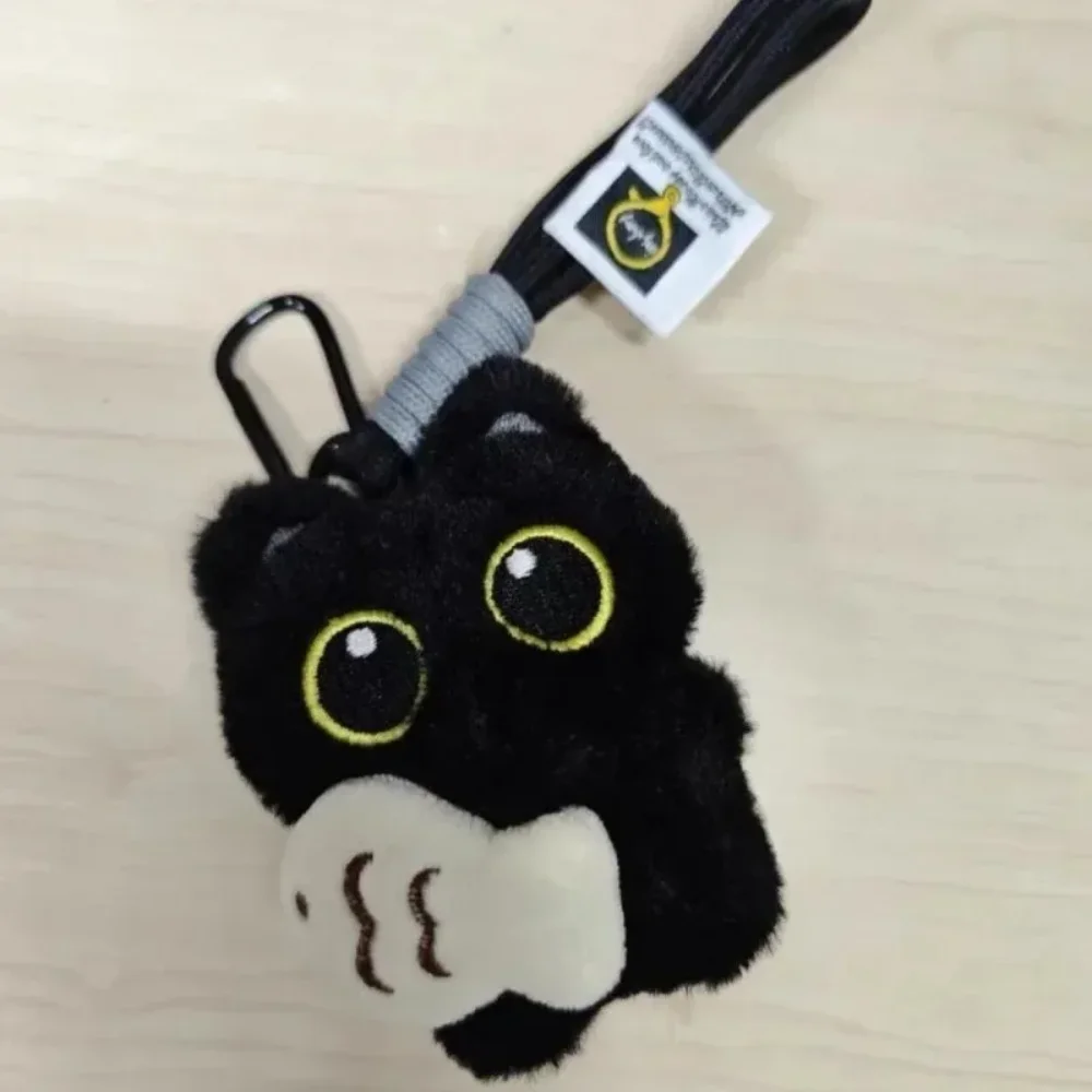 1pcs 2Pcs Cool Plush Black Cat Doll Toy Keychain Bag Pendant Charms Car Keyring Accessories for Women Couples Kawaii Gift