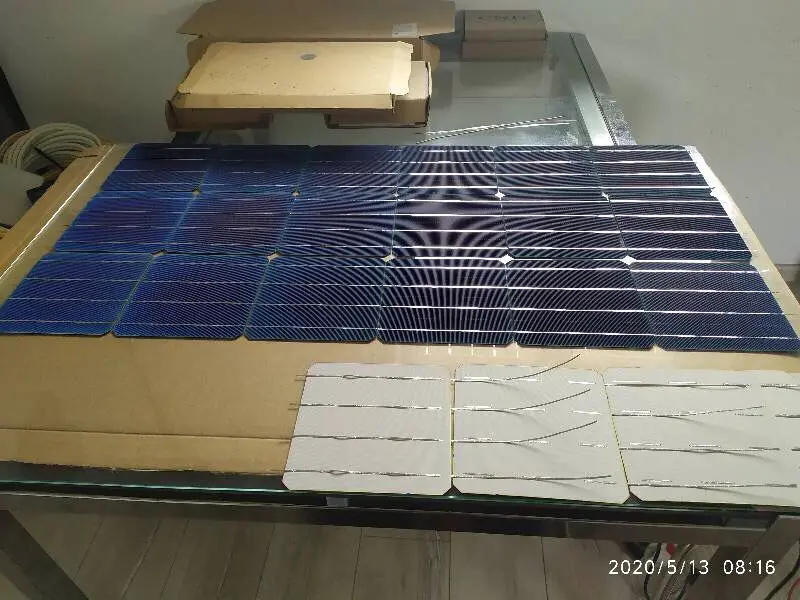 10 Pcs 5W 0.5V 21% Effciency Grade A 156.75 * 156.75MM Photovoltaic Mono Monocrystalline Silicon Solar Cell 6x6 For Solar Panel