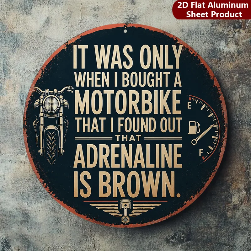 2D Flat, 1pc, Retro Motorcycle Decorative Sign Cool Quote Plaque Engine Humor Perfect for Home, Porch, Garden, Cafe, Etc, Outdoo
