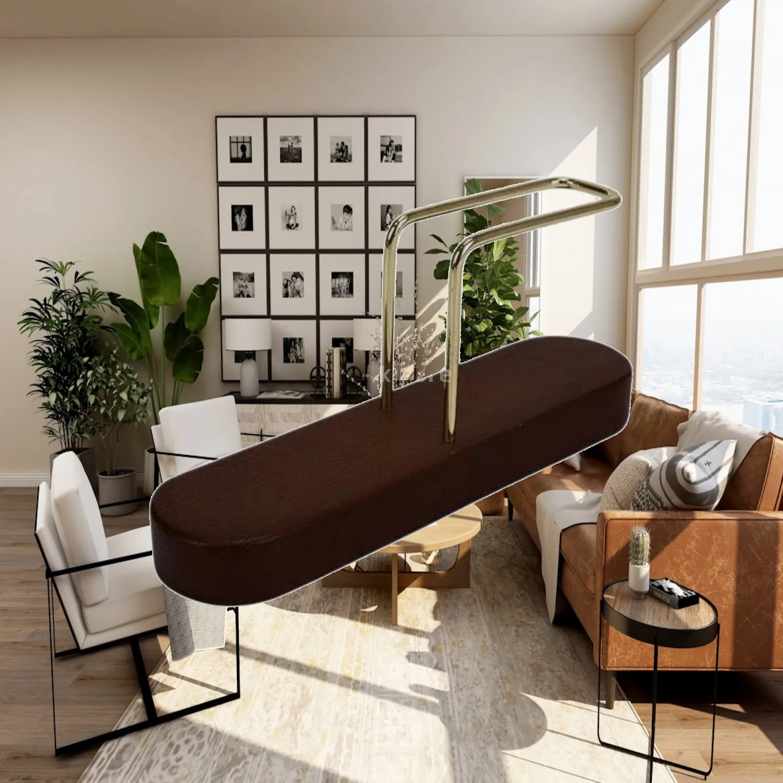 Walnut Coffee Paper Stand Brass Frame Vertical Holder for Cone Filters Kitchen Counter Organizer