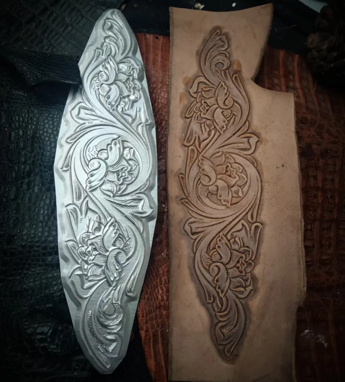 

Handmade Leather Goods Mold, Three-dimensional Tang Grass Pattern Leather Embossing Mold, Can Be Customized 68*281mm