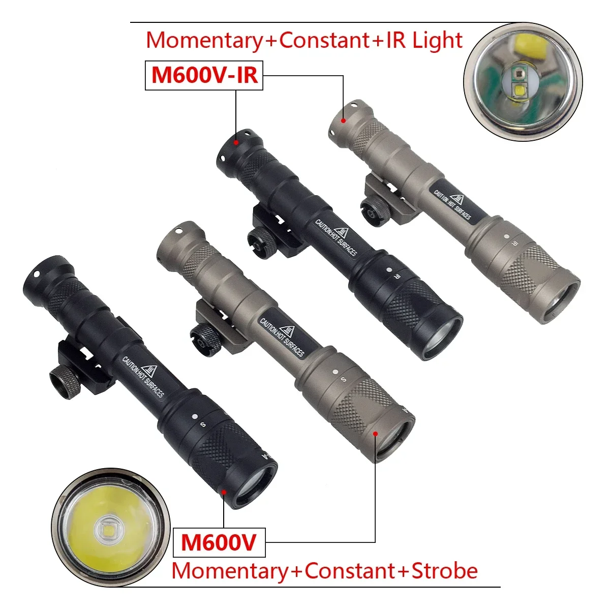 SureFire M600 M300 aggiornamento M600V IR M300V IR LED torcia Scout Light Airsoft fucile arma pistola luce per 20mm Picatinny Rail