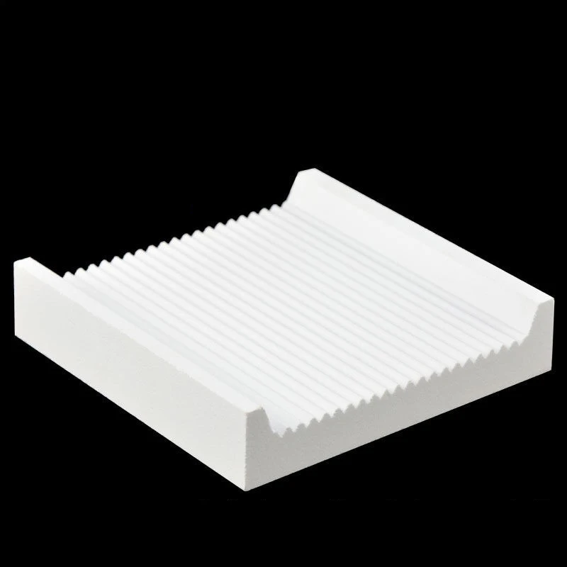 Fine striped box bowl, square crucible, high-temperature resistant research laboratory, alumina white box bowl