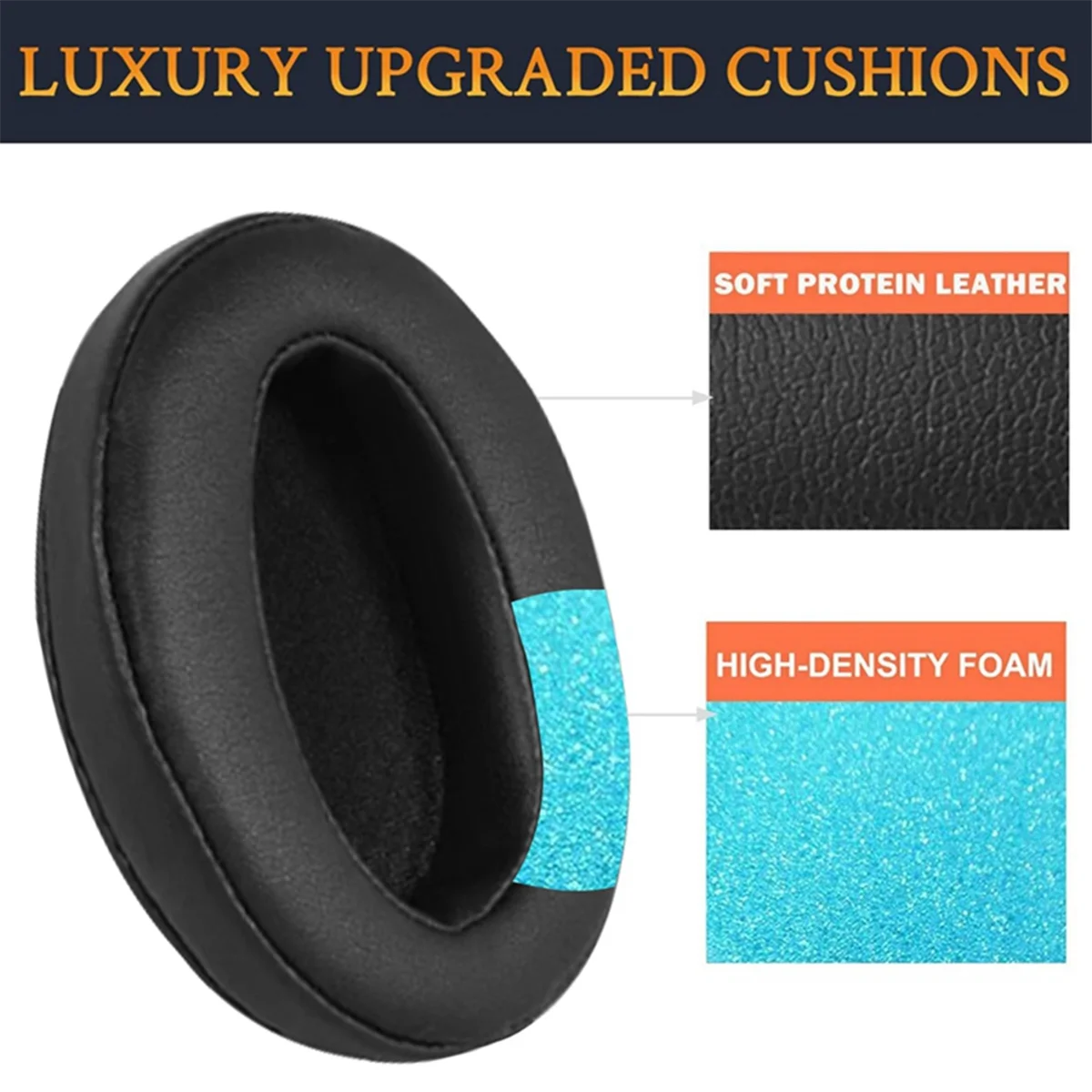 1Pair Foam Ear Pads Cushion Leather Earpad for Sony WH-CH700N (WHCH700N) & MDR-ZX780 (ZX780DC)/MDR-ZX770 Headphones G