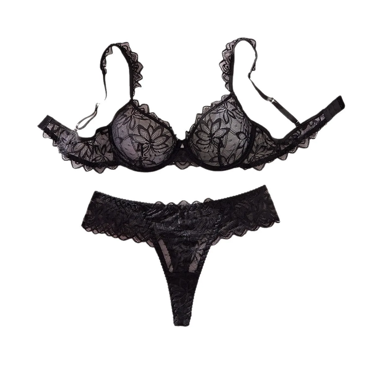 

Hot Hollow Out Lace See Through Bra Womens Erotic Seductive Underwears Apparels Clothings Womens Seductives Sexy Lingerie Set