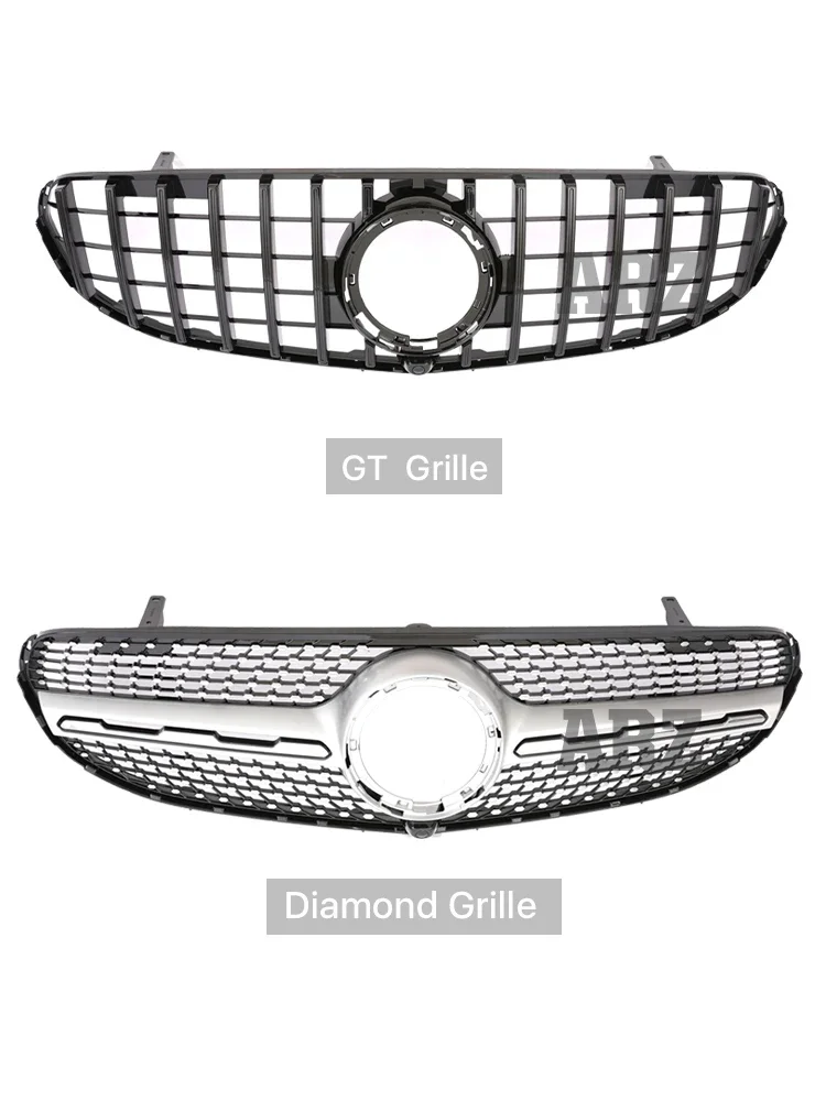 Front Bumper Panamericana GT Diamond Style Grille Facelift Black Silver Radiator Grill For Mercedes Benz GLC X253 C253 2020-2022