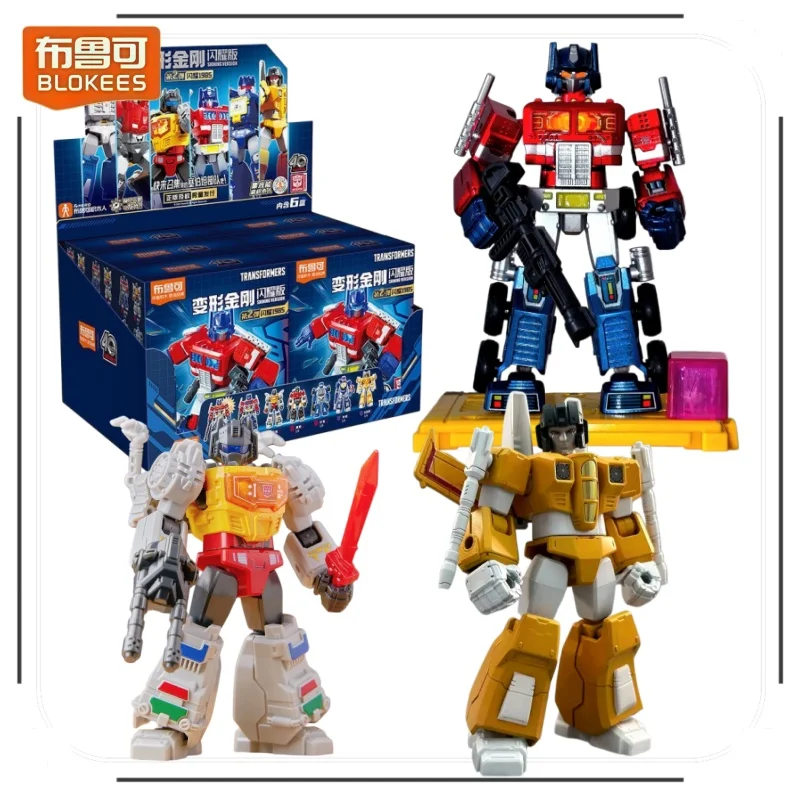 BLOKEES Transformers Building Block Man Shining Edition 2nd Optimus Prime Soundwave Luminous Plate Assembly Toy Model
