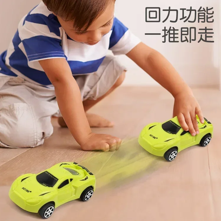 New Mini Cartoon Car Toy Plastic Pull Back Model Mobile Vehicle Educational for Children Boys Girls Christmas Gift Car Model