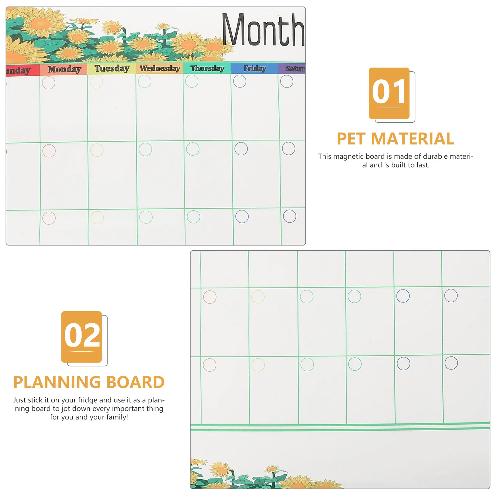 

Magnetic Whiteboard Set Fridge Writing Calendar Notes Dry Erase The Pet Planner Refrigerator