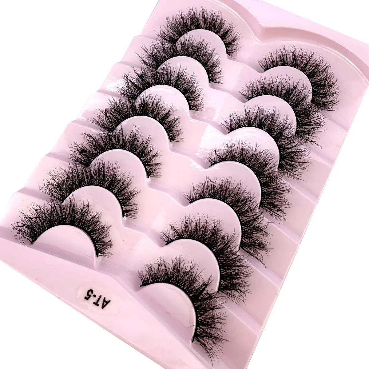 HBZGTLAD 7 Pairs 6D Faux Mink Lashes Bulk Russian Volume Fluffy Natural False Eyelashes Thick Dramatic Mink Eyelashes