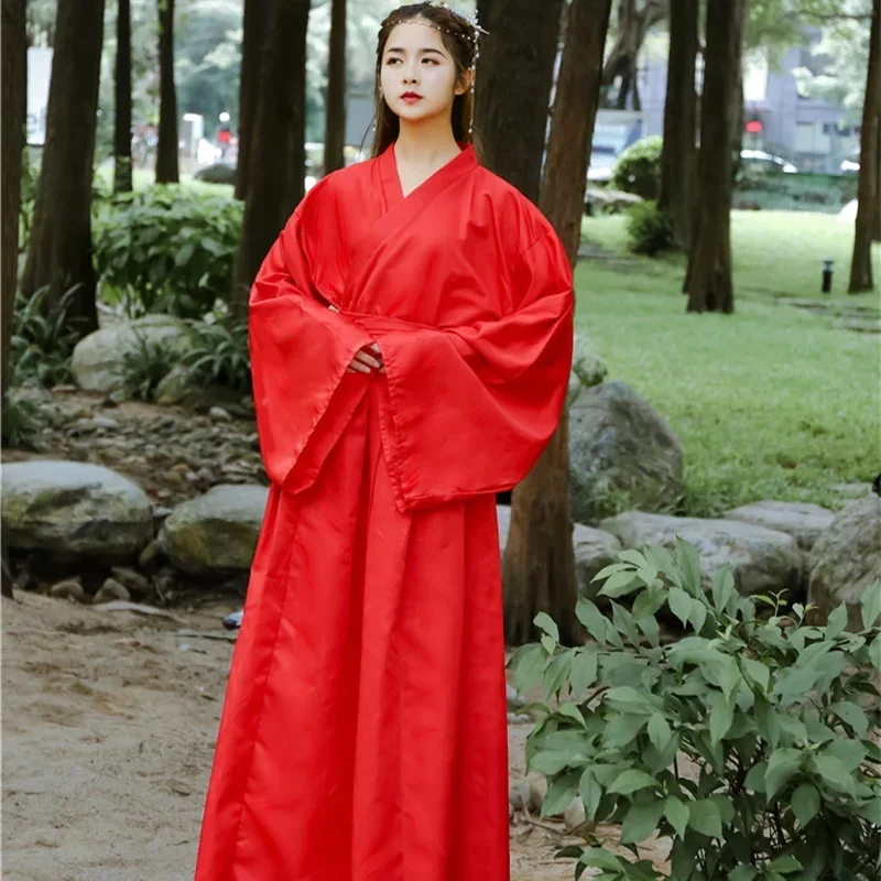 Traje Hanfu Unisex, ropa interior para mujeres y hombres, Tops de vestido, falda larga, ropa interior de verano para adultos y niños, negro, rojo, blanco