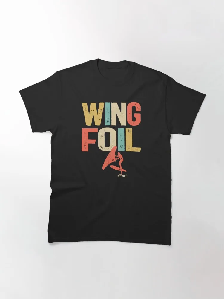 Wing Foil Evolution-T-shirt clássico, Tops de manga curta, T-shirt estampado de algodão, moda T, Wing Foiling, novo