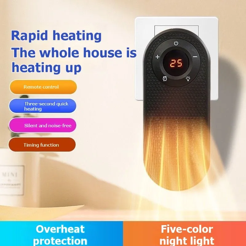 

ABBK-Для мини-электрического обогревателя с красочной подсветкой - вилка европейского стандарта, подходит для дома, для офисного стола, небольшая настенная конструкция