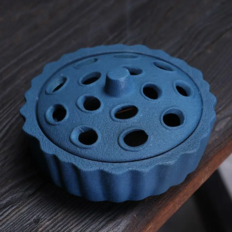 Creative Chinese Lotus Pod Shaped Ceramic Incense Burner, Household Indoor Large Mosquito Repellent, Aromatherapy Burner, 1Pc