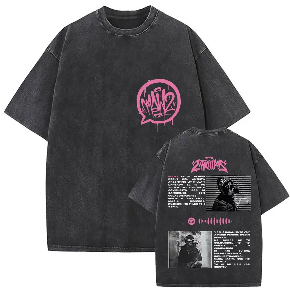 

Рэпер Lit Killah 2025, новый альбом, футболки с товаром для мужчин и женщин, модные футболки с поп-музыкой, винтажные потертые футболки с короткими рукавами, уличная одежда