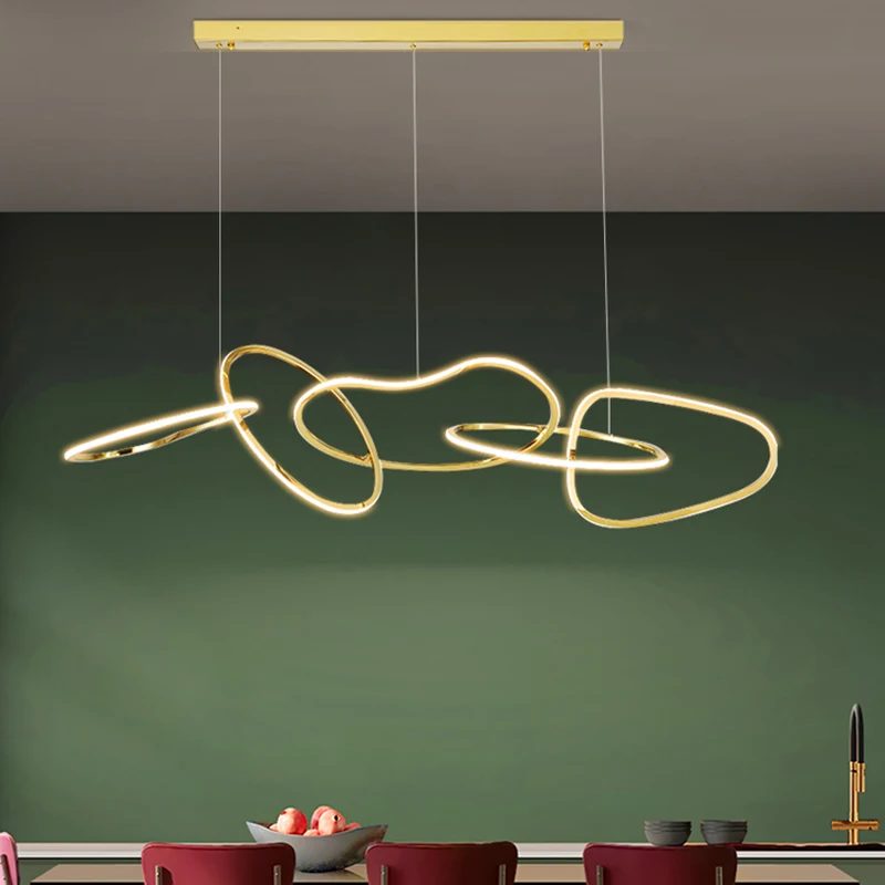 

Postmodern Stainless Steel Pendant Light LED Creative Personalized Living Room Study Bedroom Hotel Cafe Bar Ceiling Chandelier