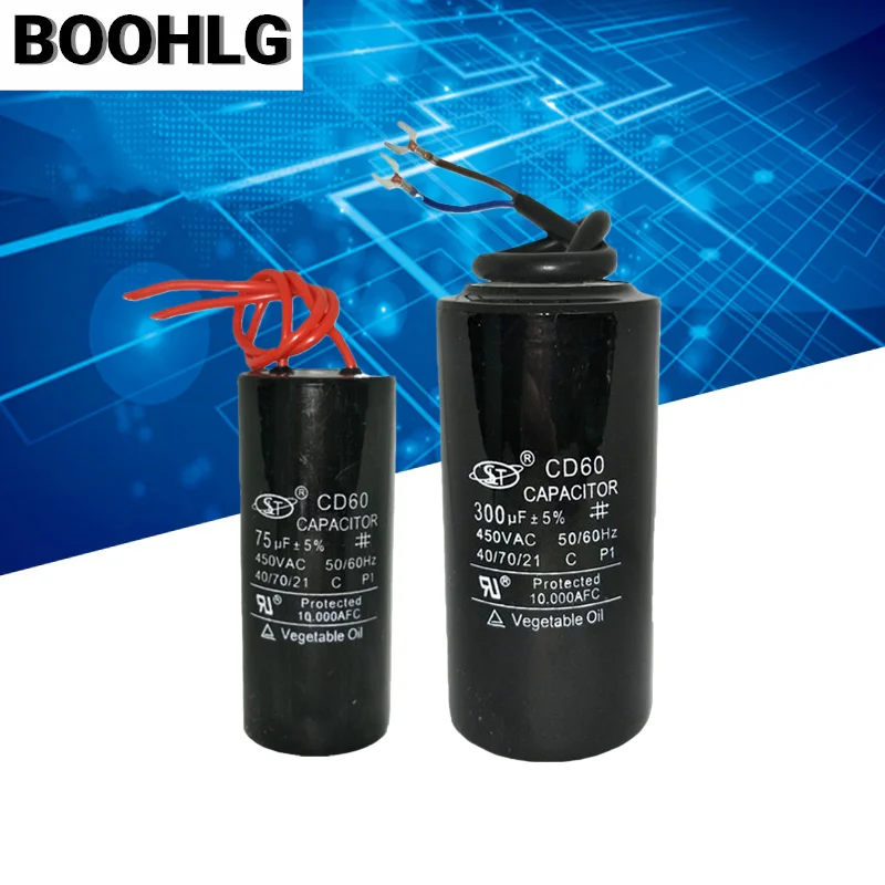Capacitor de partida da bomba de água do motor CD60 50UF 75UF 100UF 150UF 200UF 250UF 300UF 350UF 400UF 500uF