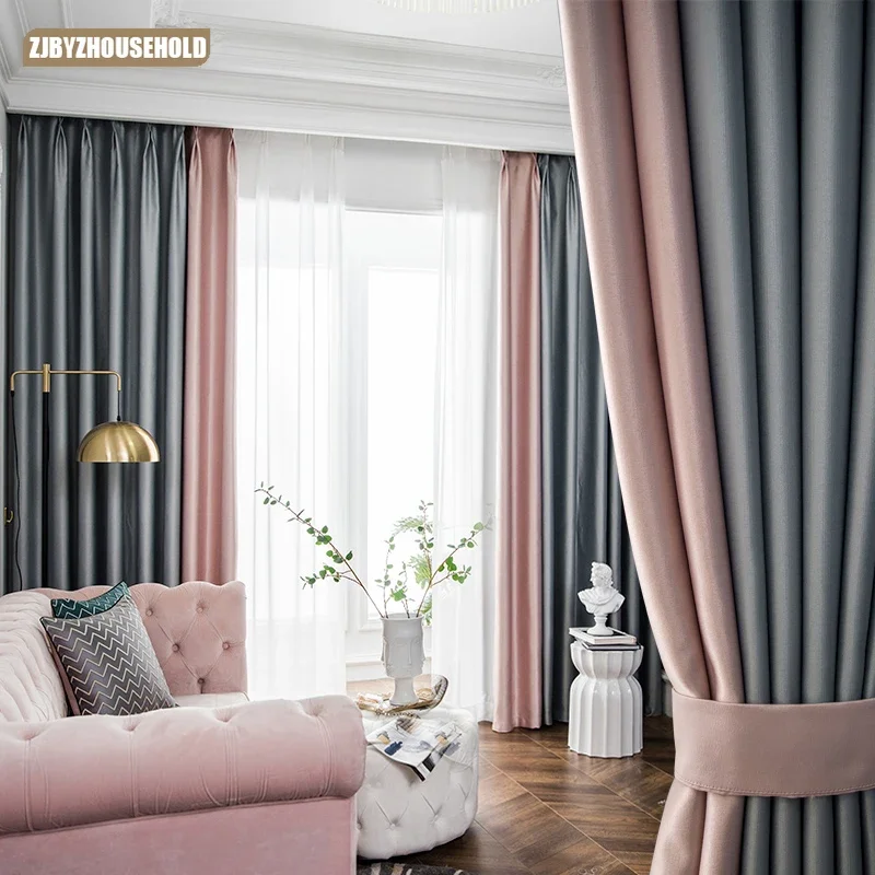 

Customized Curtains for Living Room Bedroom Simple Modern Light Luxury Cotton Thickened Window Curtain