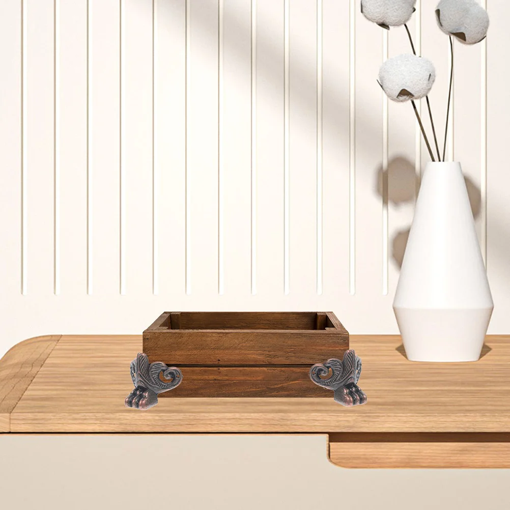 6 قطعة أقدام صندوق خمر علبة خشبية الساقين حماة الزوايا الرجعية للمجوهرات خزانة الصدر ديكور المعادن دعم الأثاث