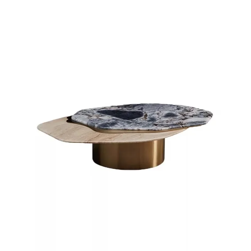 

Marble Coffee Table Irregular Design Modern Stainless Steel Living Room High-End Polygon Tea Table