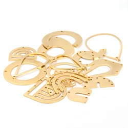 5Pcs Stainless Steel Hollow Round Porous Bohemian Style Connector Pendants Charm DIY Earring Necklace Making
